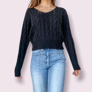 Black Cropped Sweater